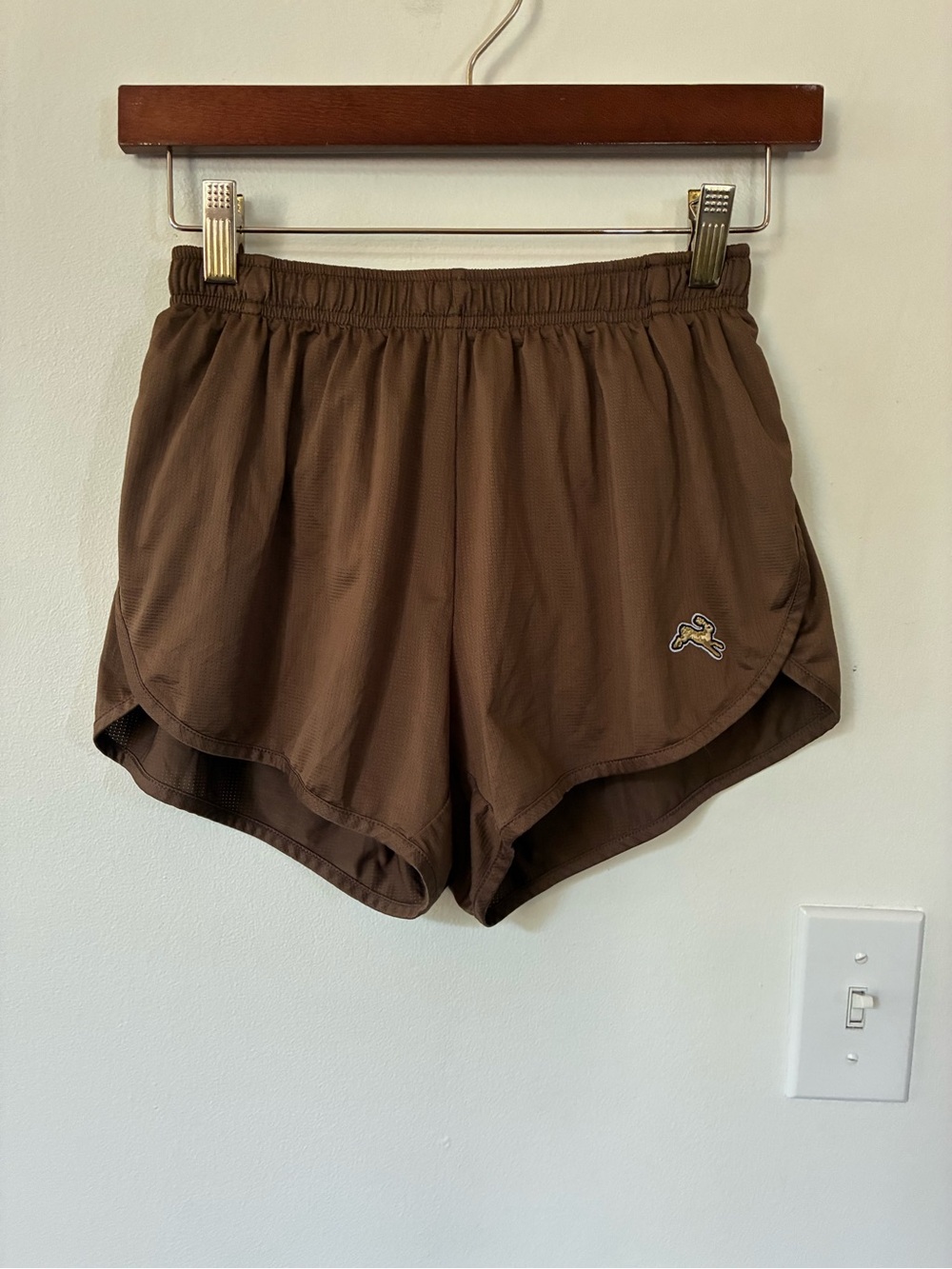 Tracksmith High Rise Twilight Split Shorts in Brown